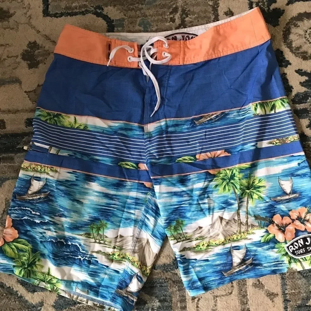 RON JON SURF SHOP Trunks Board Shorts with Logo 31